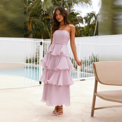 Sexy Fashion Tube Top Halter Cake Dress