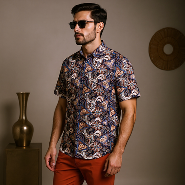 Kyoto Geometry Paisley Polo
